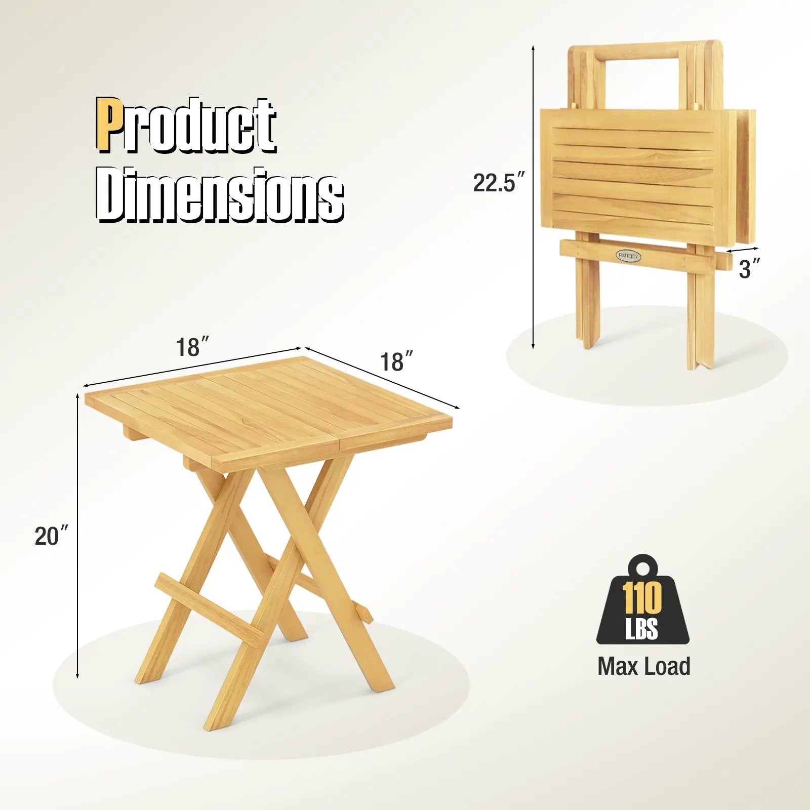 Teak Wood Square Coffee Table with X-shaped Legs and Slatted Tabletop by DirectDeals
