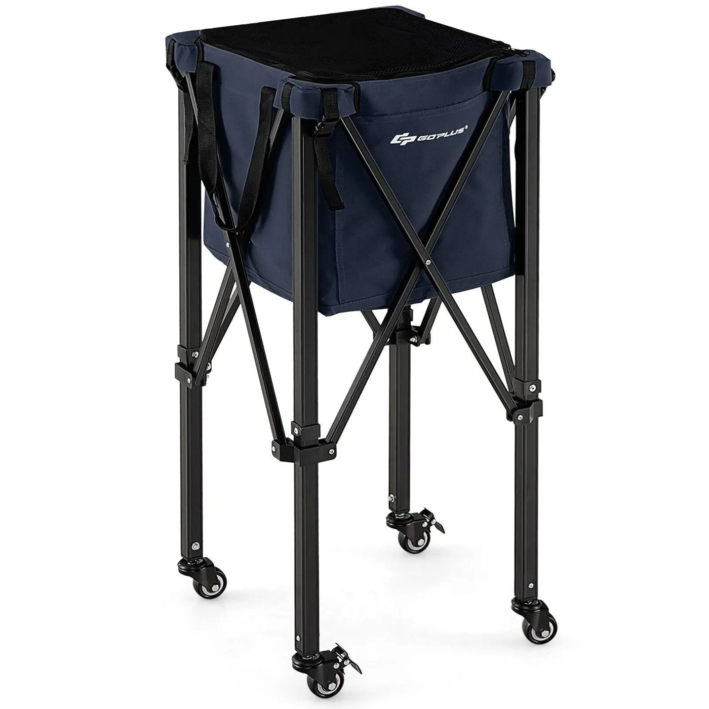 Lightweight Foldable Tennis Ball Teaching Cart with Wheels and Removable Bag by DirectDeals