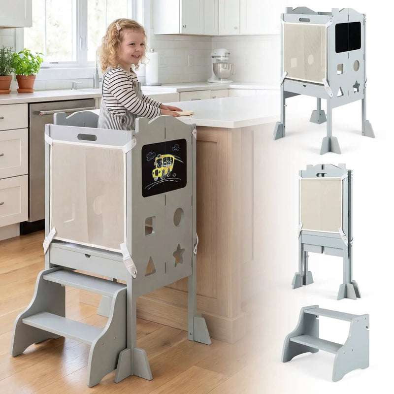 Foldable Toddler Step Stool with Chalkboards 2-Step Stool by DirectDeals