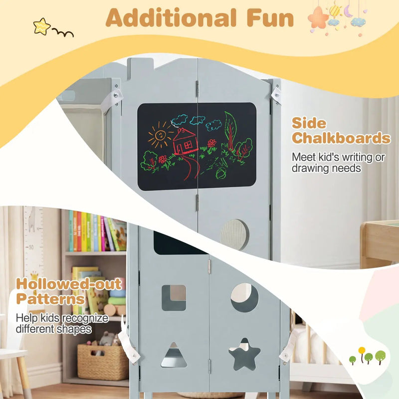 Foldable Toddler Step Stool with Chalkboards 2-Step Stool by DirectDeals