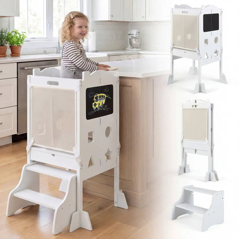 Foldable Toddler Step Stool with Chalkboards 2-Step Stool by DirectDeals