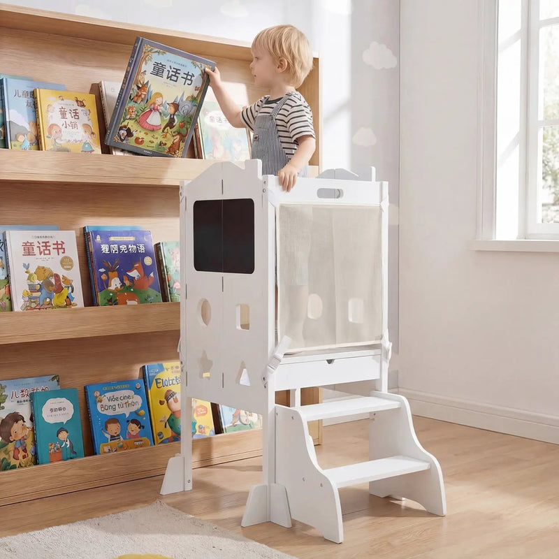 Foldable Toddler Step Stool with Chalkboards 2-Step Stool by DirectDeals