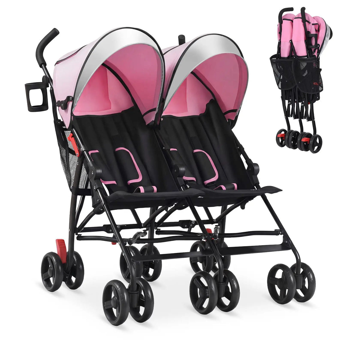 Foldable Twin Baby Double Stroller Ultralight Umbrella Kids Stroller by DirectDeals