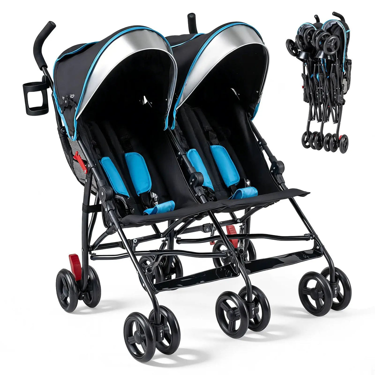 Foldable Twin Baby Double Stroller Ultralight Umbrella Kids Stroller by DirectDeals