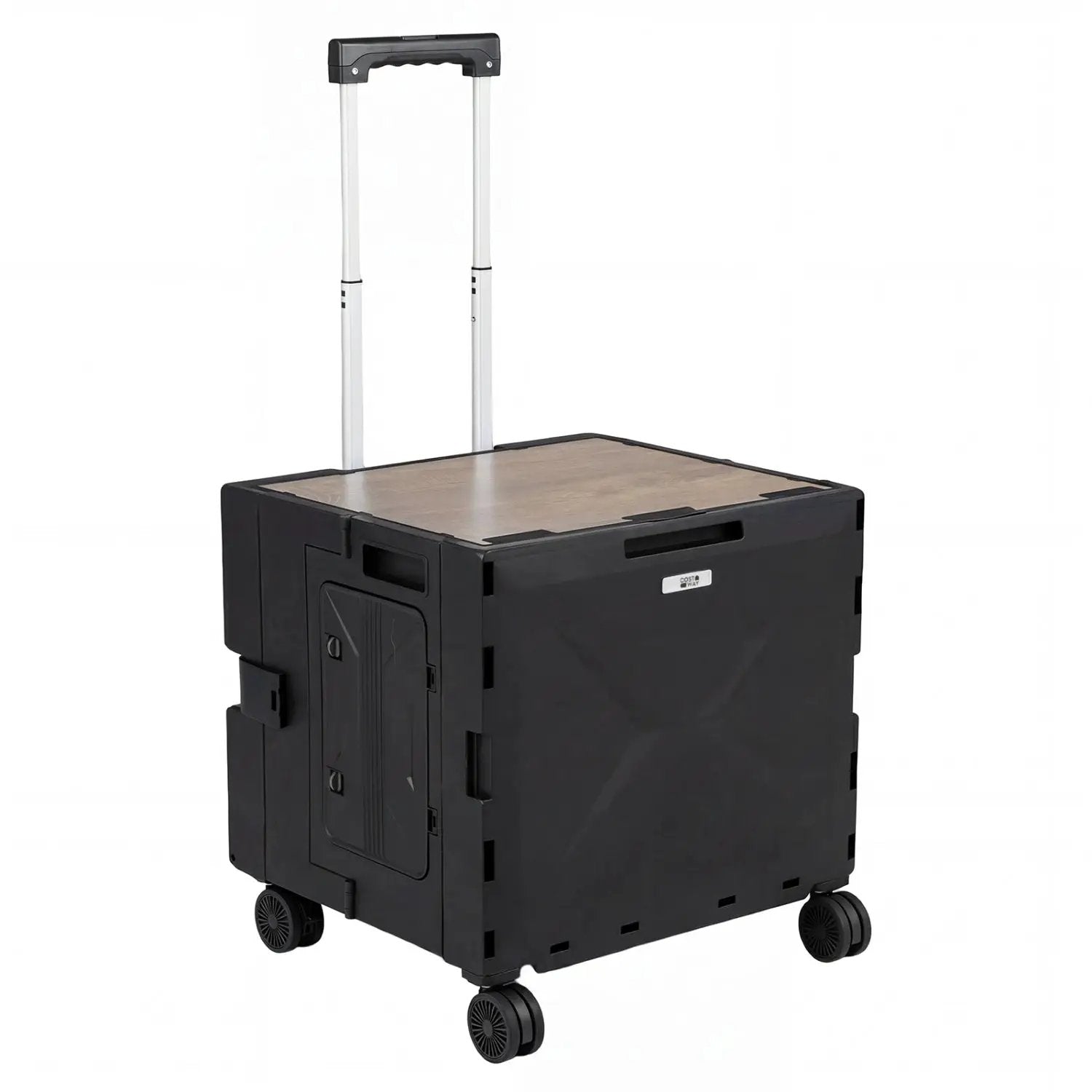 Foldable Utility Cart on 4 Rotate Wheels with Cup Holder by DirectDeals