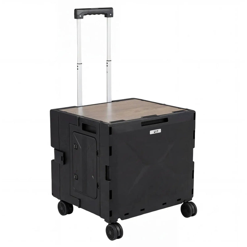 Foldable Utility Cart on 4 Rotate Wheels with Cup Holder by DirectDeals