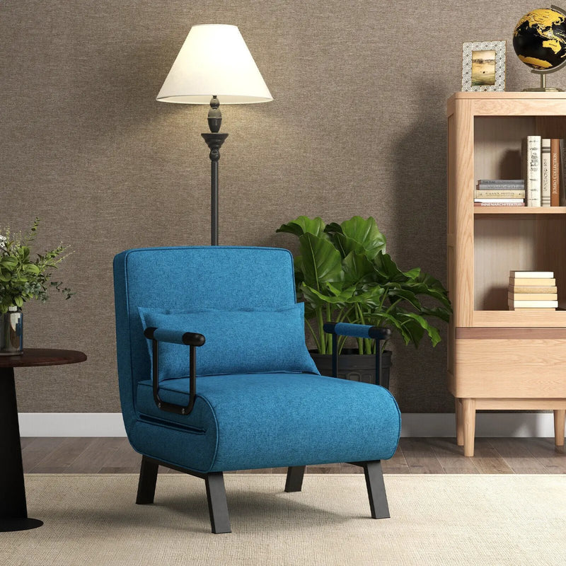 Folding 6 Position Convertible Sleeper Bed Armchair Lounge Couch with Pillow by DirectDeals