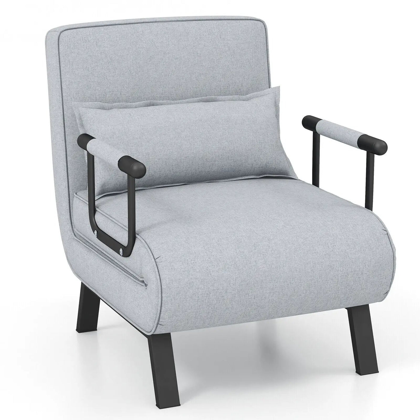Folding 6 Position Convertible Sleeper Bed Armchair Lounge Couch with Pillow