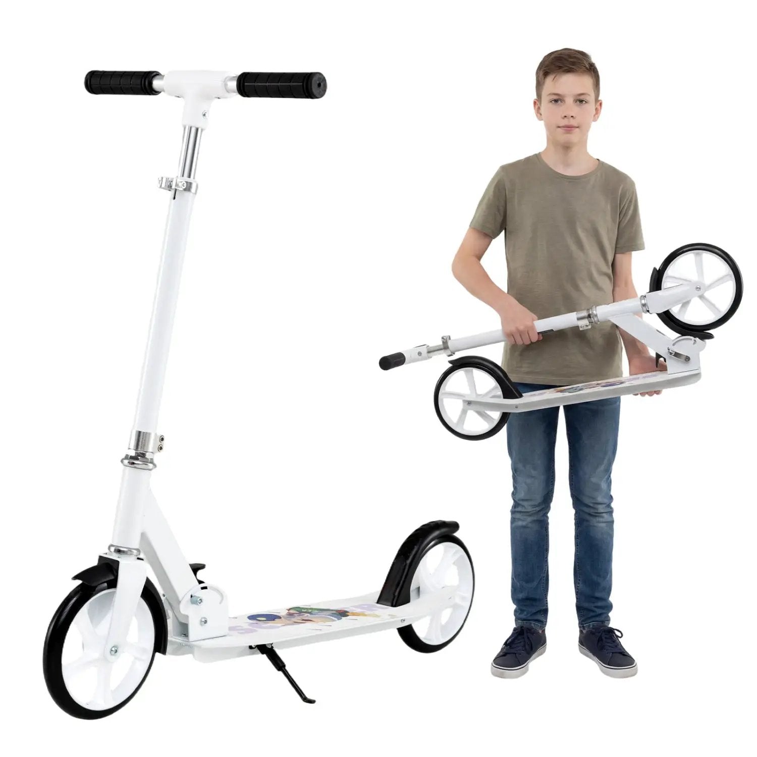 Folding Aluminum Alloy Scooter with 3 Adjustable Heights-Blue by DirectDeals