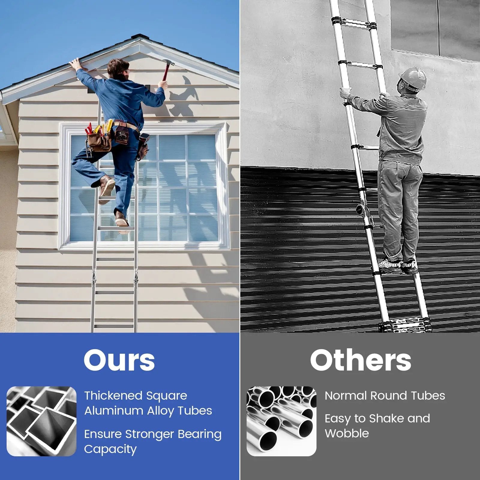 7-in-1 Folding Aluminum Ladder with Anti-Skid Pedal by DirectDeals
