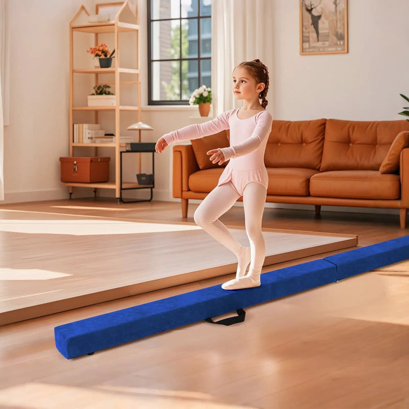 Folding Balance Beam with Solid Wood Base and Anti-slip Bottom by DirectDeals