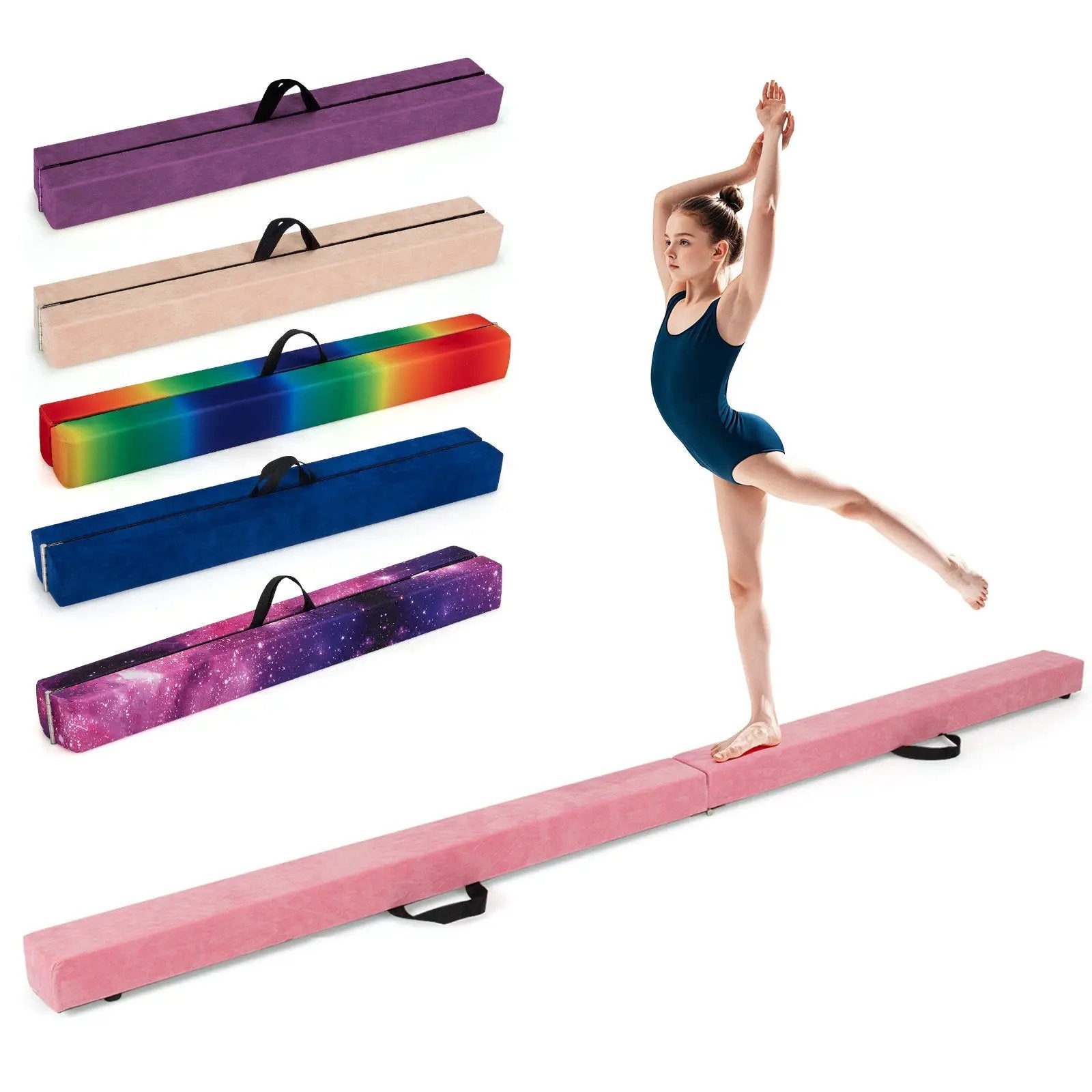 Folding Balance Beam with Solid Wood Base and Anti-slip Bottom by DirectDeals