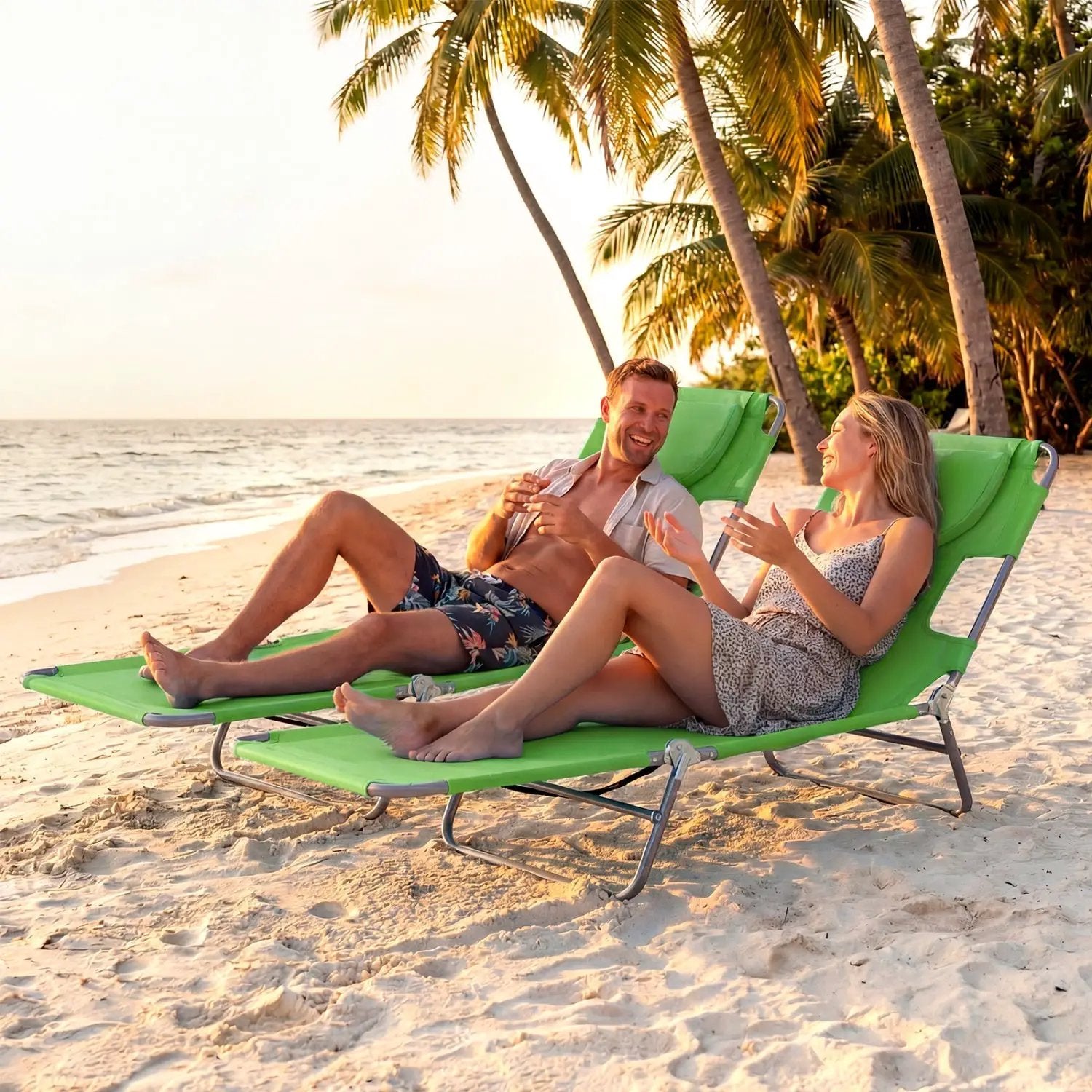 Folding Padded Rattan Patio Chaise Lounge with Adjustable Backrest and Quick Dry Foam All Weather by DirectDeals