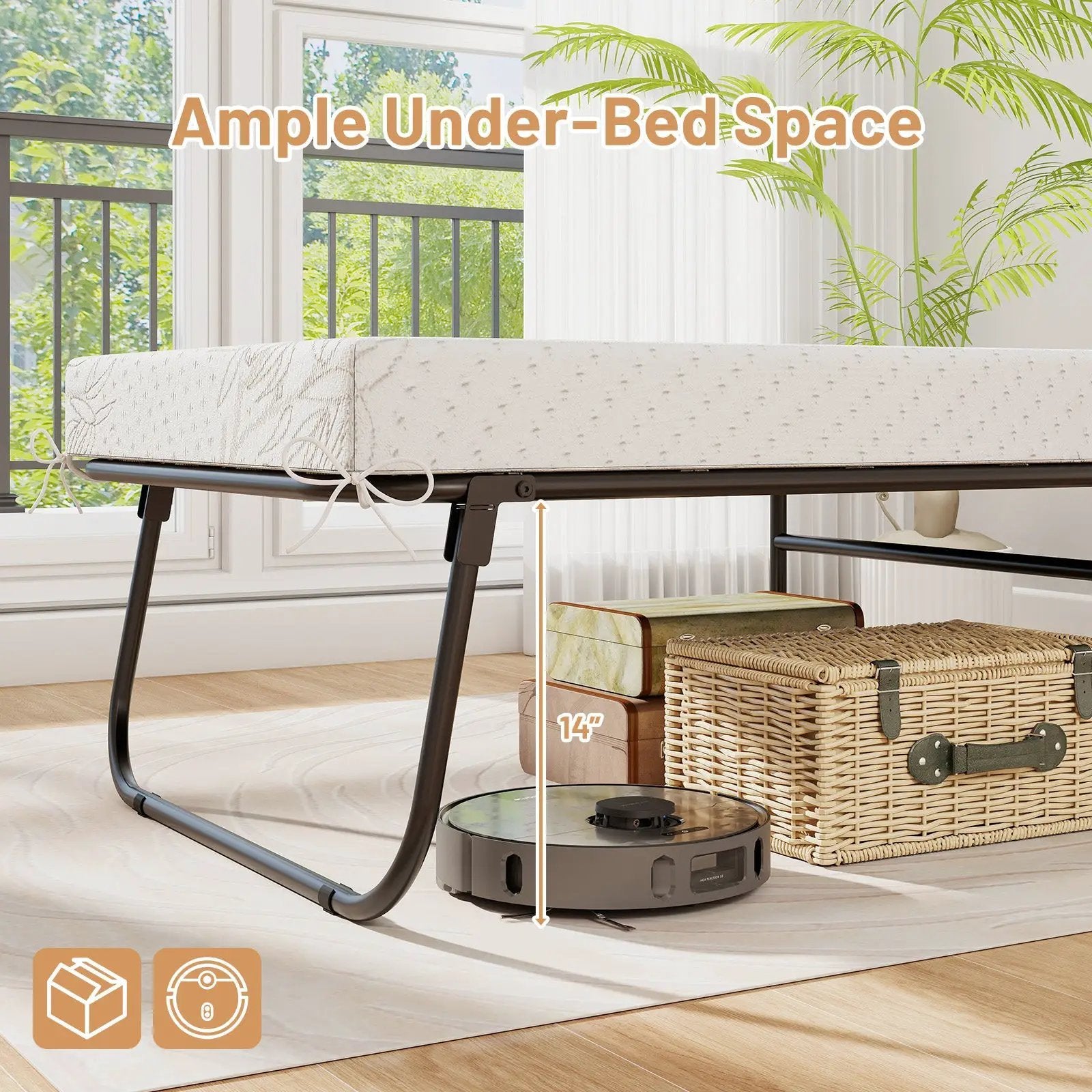 75 x 31 Inch Folding Bed with Mattress Cot Size with Memory Foam by DirectDeals