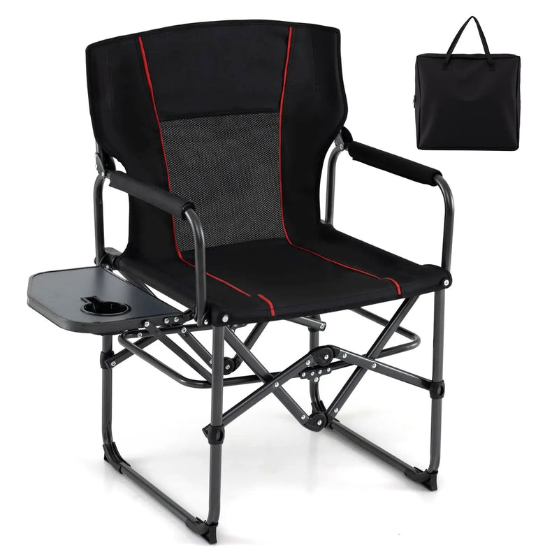 Folding Camping Chair with Side Table and Cup Holder with Carrying Bag by DirectDeals