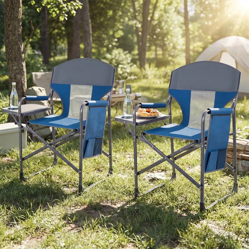 Folding Camping Chair with Cup Holder and Storage Pocket by DirectDeals