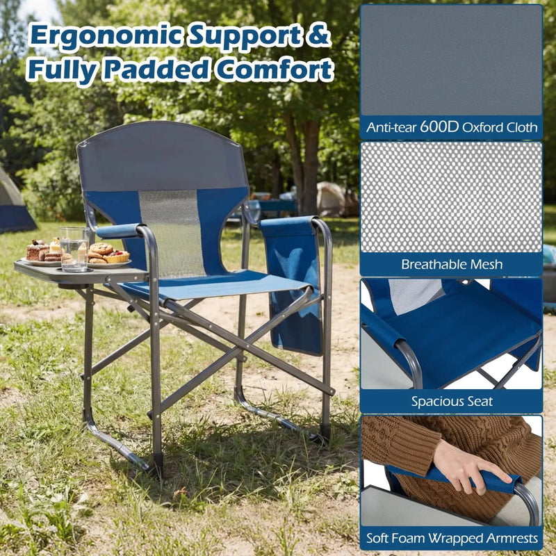 Folding Camping Chair with Cup Holder and Storage Pocket by DirectDeals