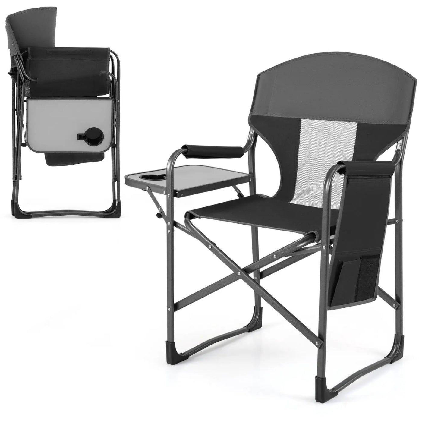 Folding Camping Chair with Cup Holder and Storage Pocket by DirectDeals