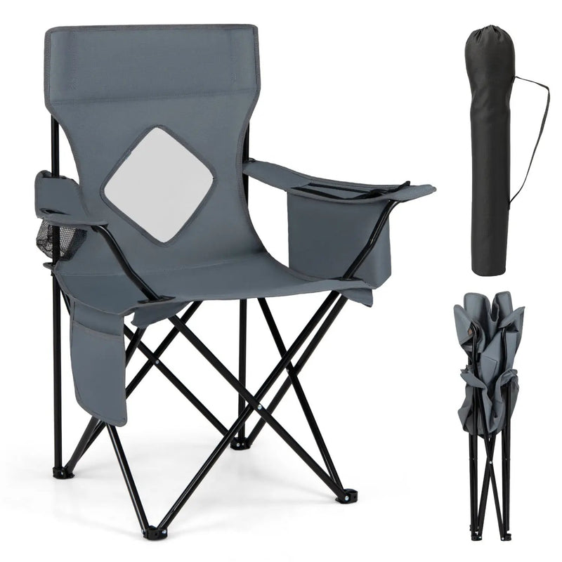 Folding Camping Chair with Mesh Back and Carrying Bag by DirectDeals