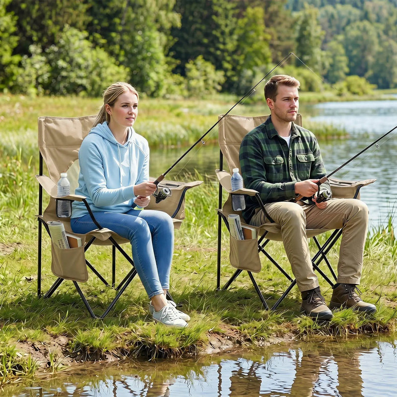 Folding Camping Chair with Mesh Back and Carrying Bag by DirectDeals