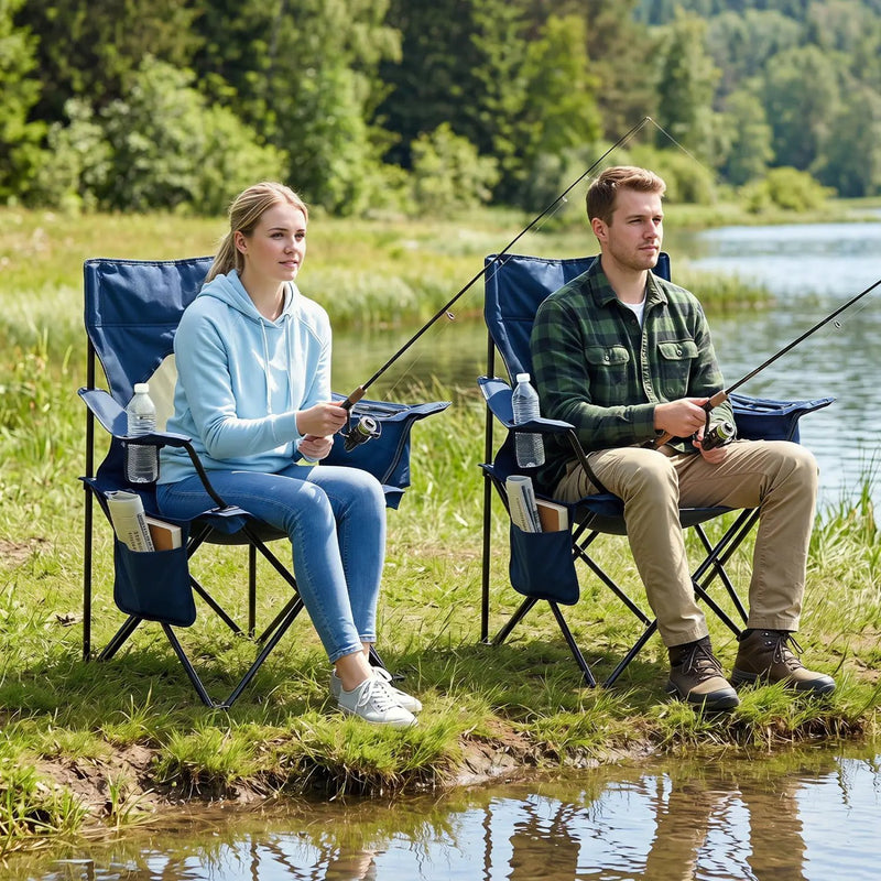 Folding Camping Chair with Mesh Back and Carrying Bag by DirectDeals
