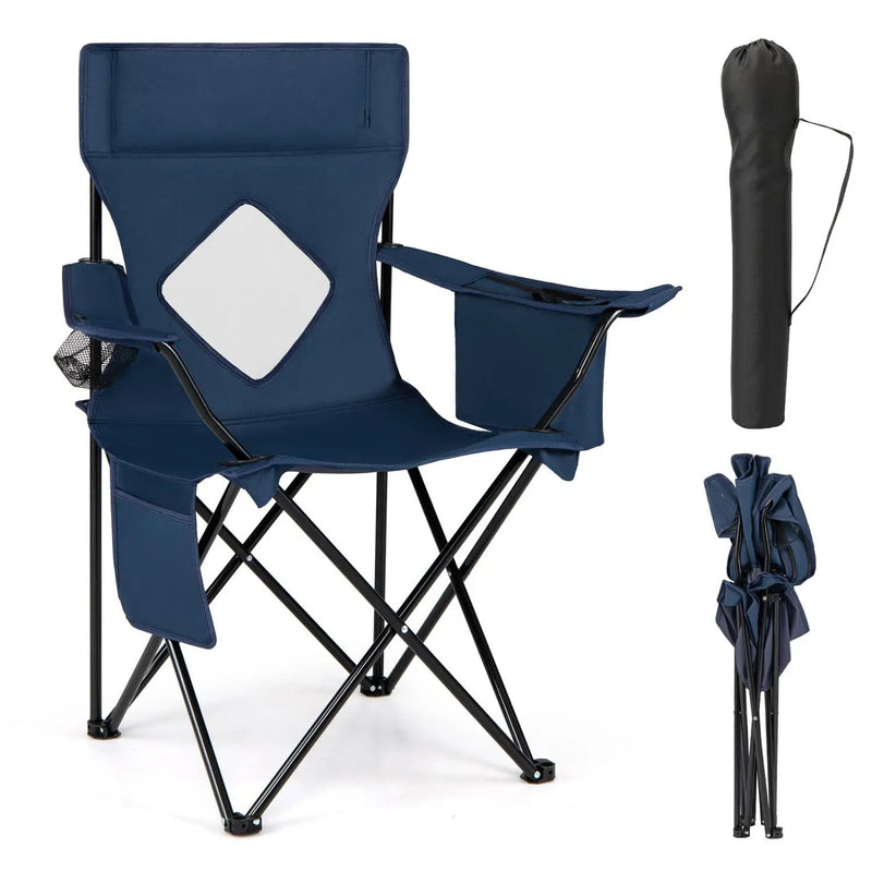 Folding Camping Chair with Mesh Back and Carrying Bag by DirectDeals