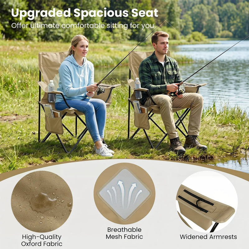 Folding Camping Chair with Mesh Back and Carrying Bag by DirectDeals