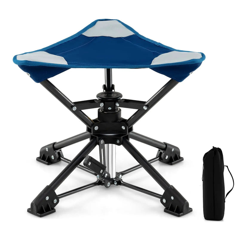 Folding Camping Stool 360¬∞ Swivel Hunting Chair with Anti-Sink Feet by DirectDeals