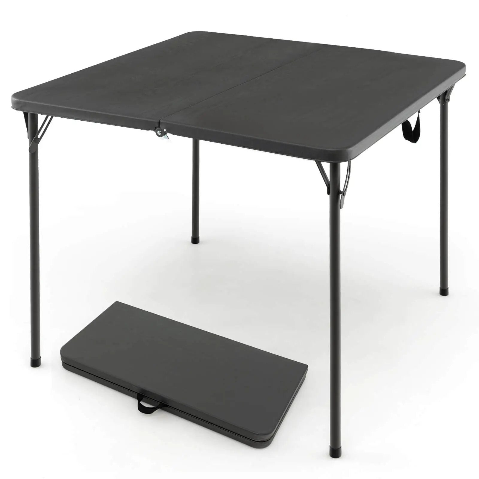 Folding Camping Table with All-Weather HDPE Tabletop and Rustproof Steel Frame by DirectDeals