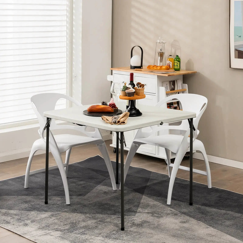 Folding Camping Table with All-Weather HDPE Tabletop and Rustproof Steel Frame by DirectDeals