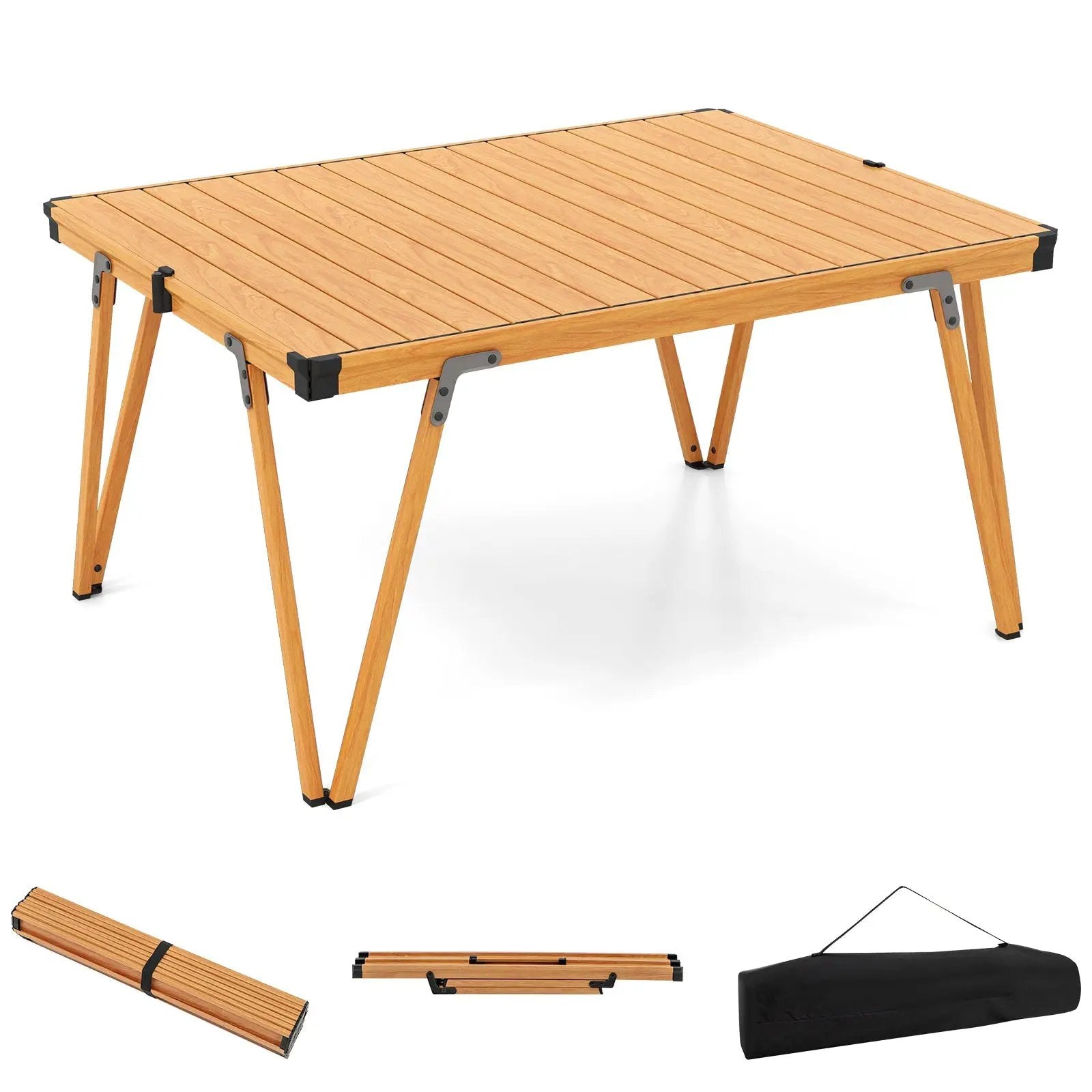 Folding Camping Table Picnic Table with Storage Bag and Waterproof Desktop by DirectDeals