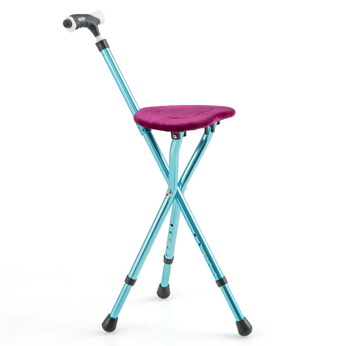 Lightweight Adjustable Folding Cane Seat with Light by DirectDeals