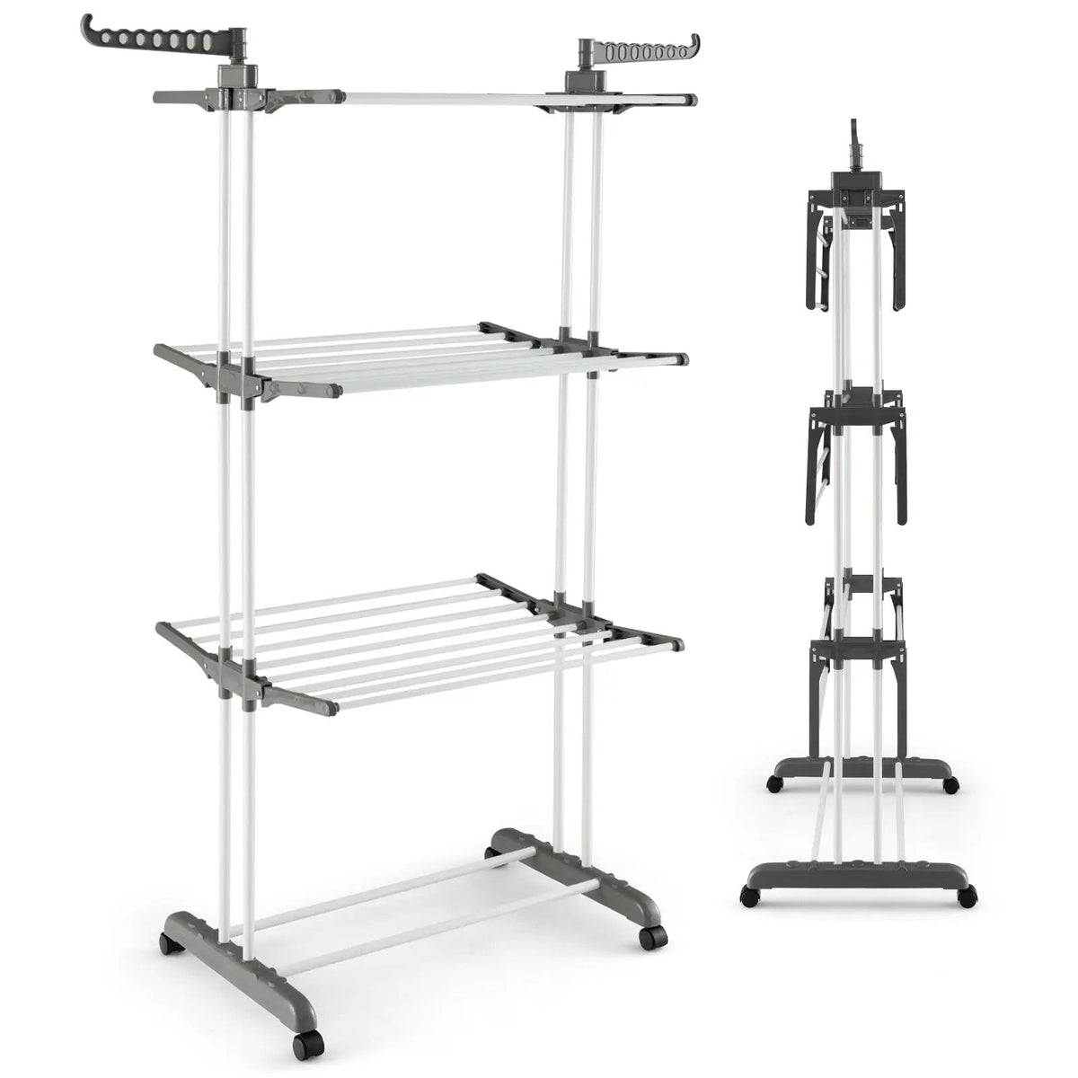 4-tier Clothes Drying Rack with Rotatable Side Wings and Collapsible Shelves by DirectDeals
