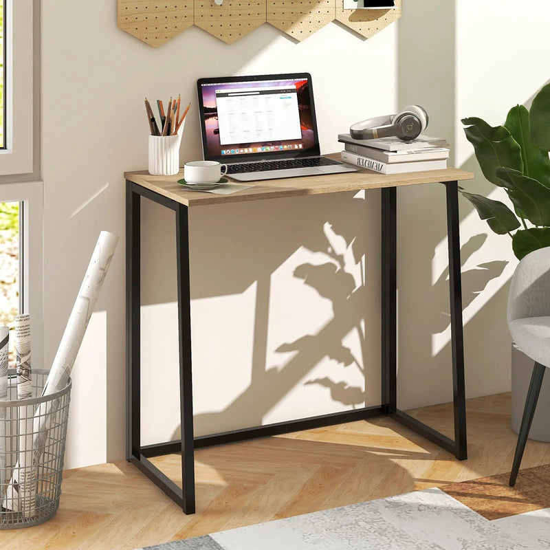 31 Inch Space-saving Folding Computer Desk for Home Office-Natural by DirectDeals