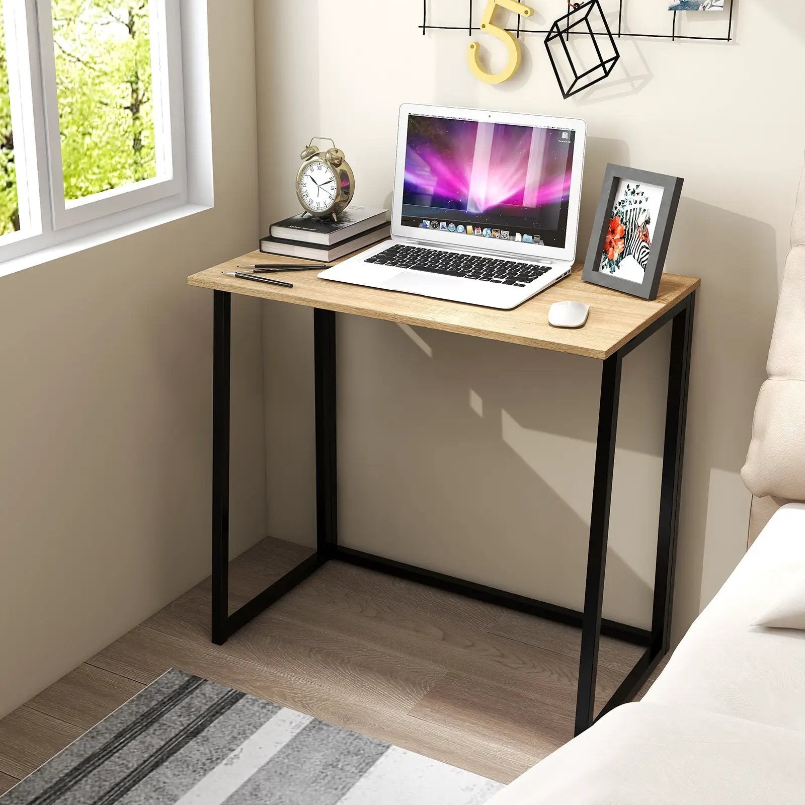 31 Inch Space-saving Folding Computer Desk for Home Office-Natural by DirectDeals