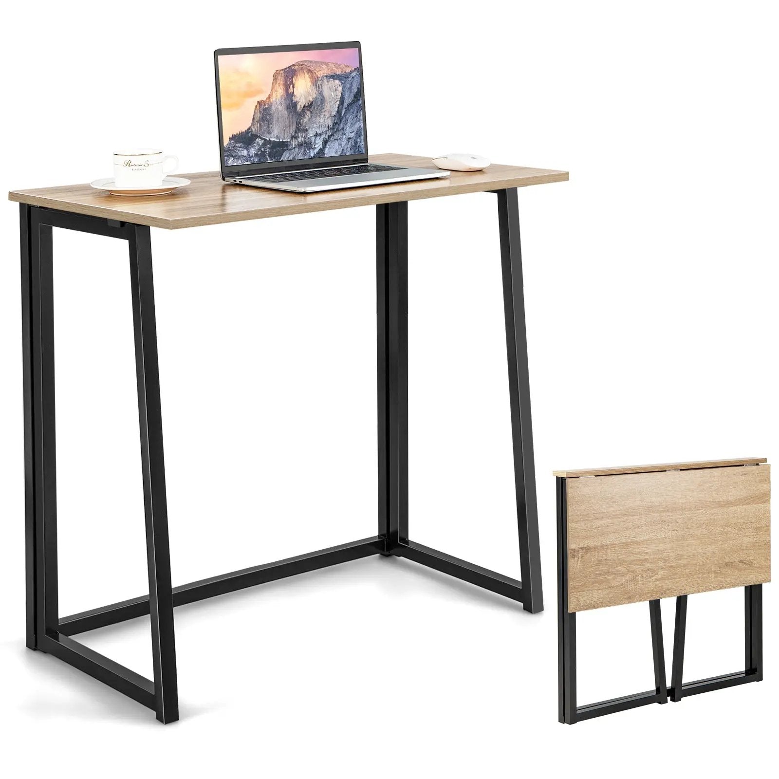 31 Inch Space-saving Folding Computer Desk for Home Office-Natural by DirectDeals