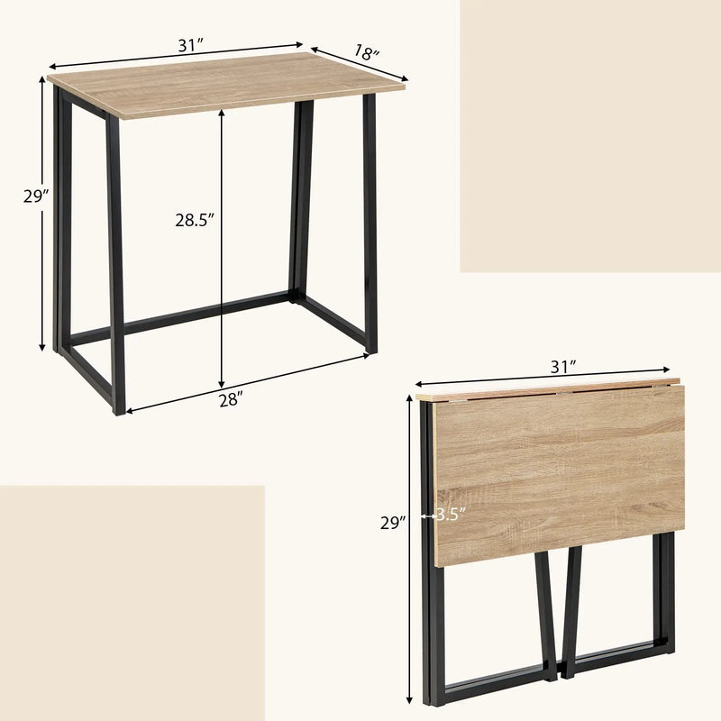 31 Inch Space-saving Folding Computer Desk for Home Office-Natural by DirectDeals