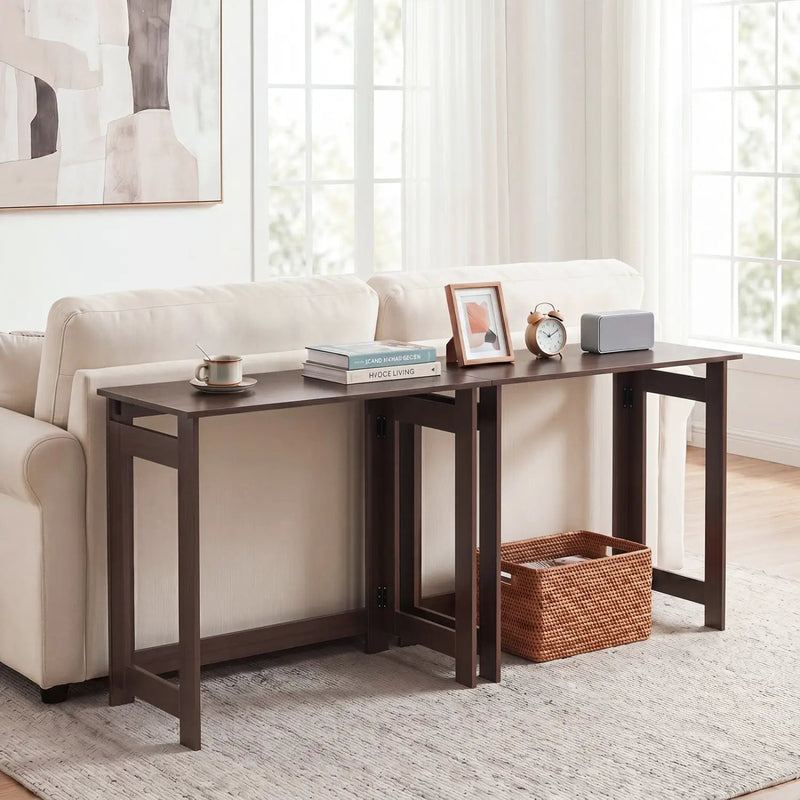 Folding Console Table with Space-Saving Design by DirectDeals
