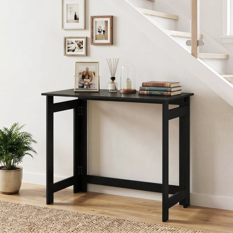 Folding Console Table with Space-Saving Design by DirectDeals