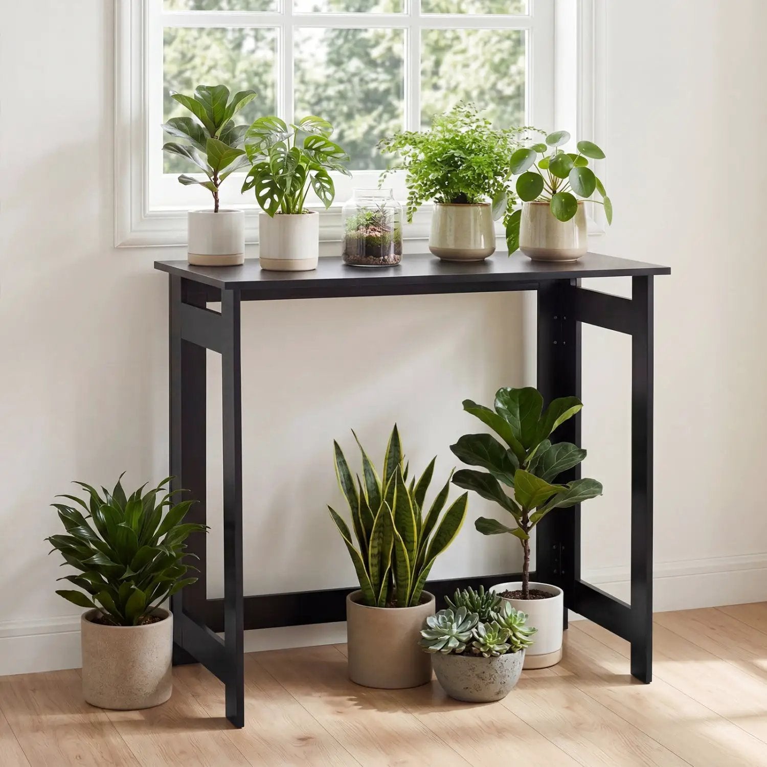 Folding Console Table with Space-Saving Design by DirectDeals