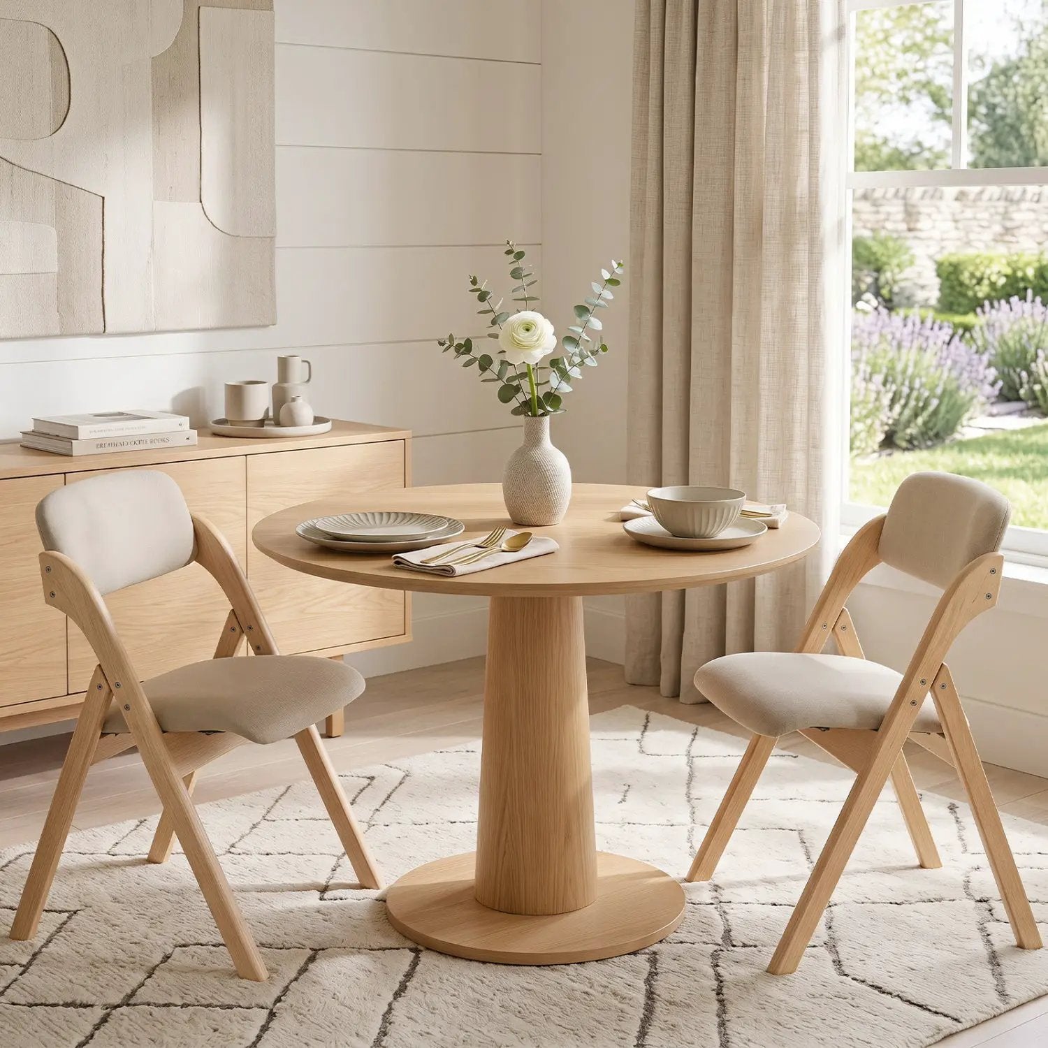 Folding Dining Chairs Set of 2 with Cushioned Seats by DirectDeals