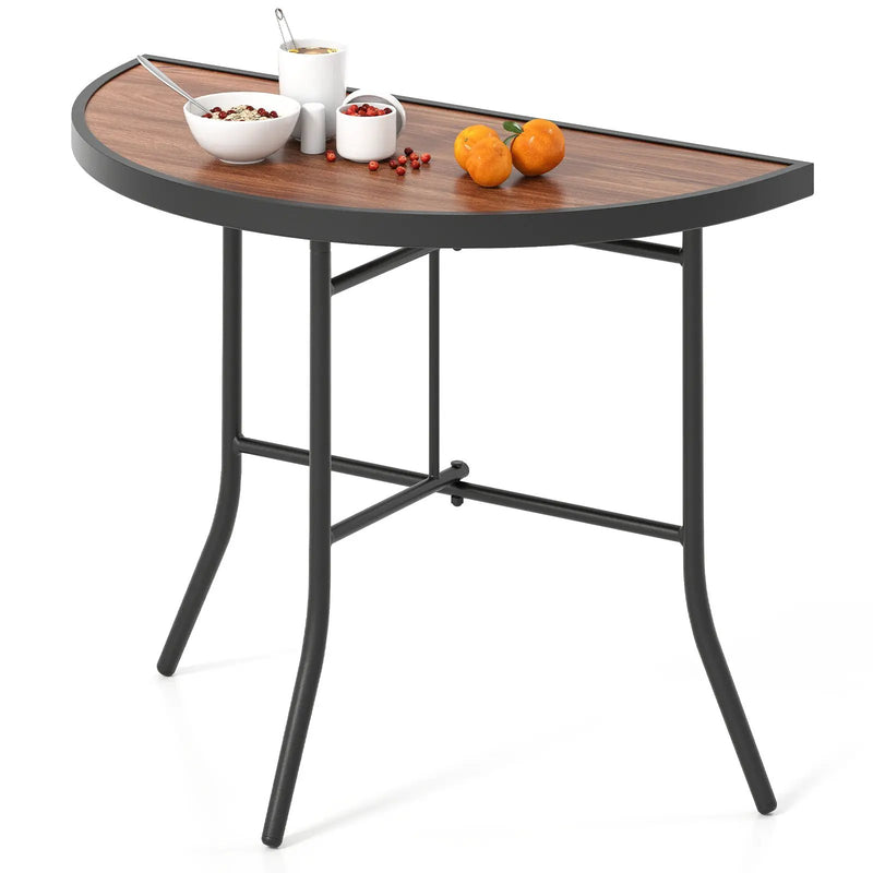 Half-Round Folding Event Table with Metal Frame by DirectDeals