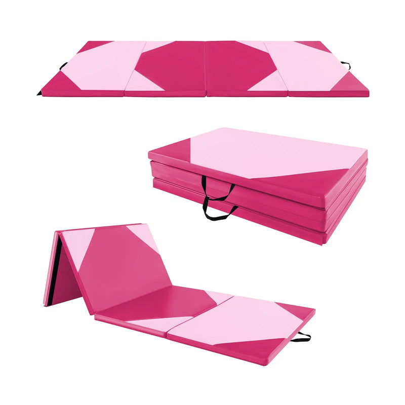 10 Feet x 4 Feet x 2 Inch Folding Exercise Mat with Hook and Loop Fasteners by DirectDeals