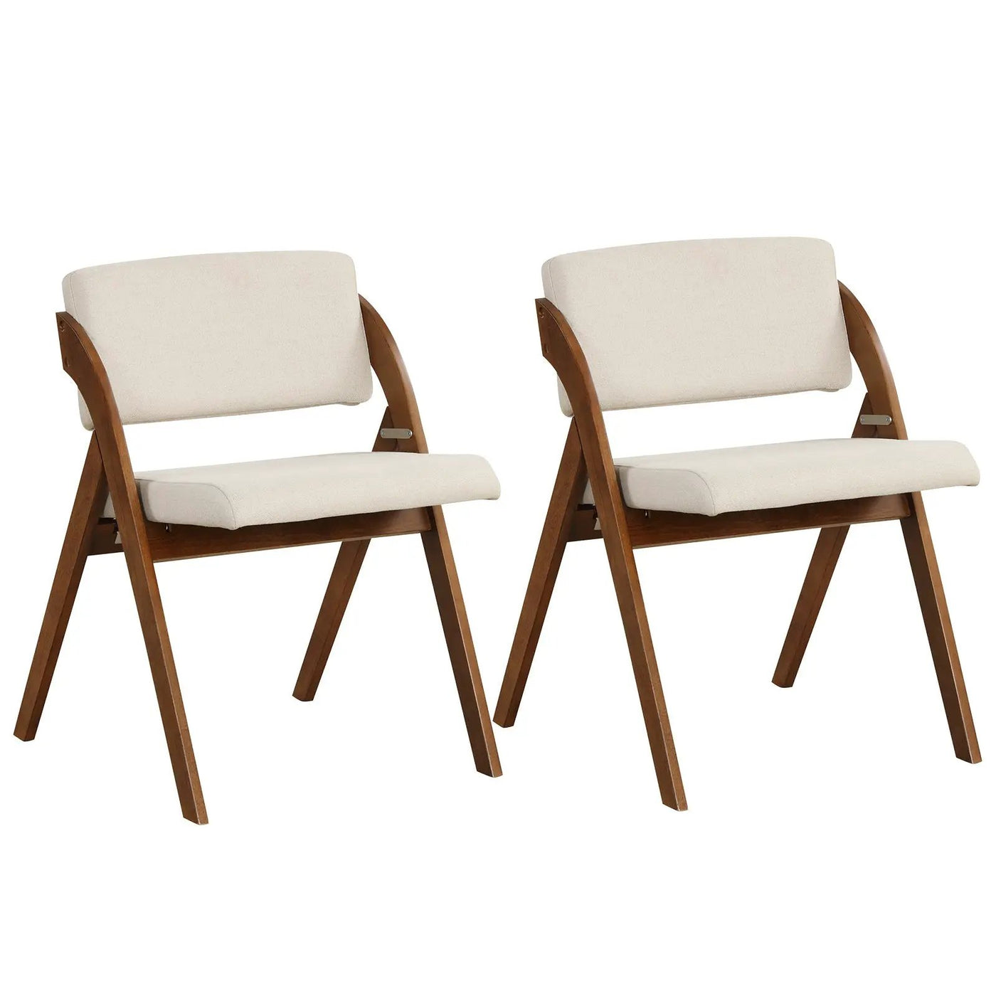 Set of 2 Folding Kitchen Dining Chairs with Rubber Wood Legs by DirectDeals