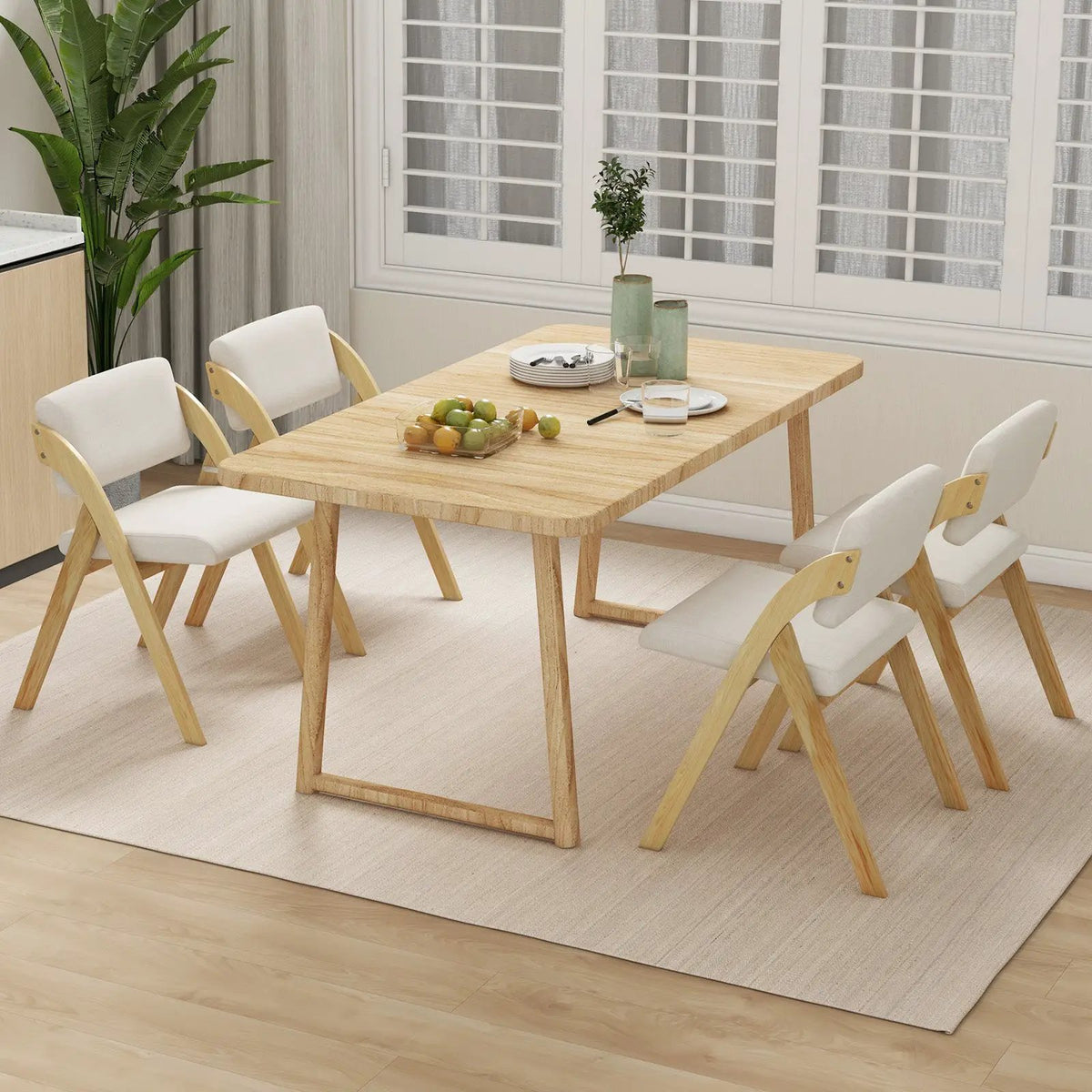 Set of 2 Folding Kitchen Dining Chairs with Rubber Wood Legs by DirectDeals