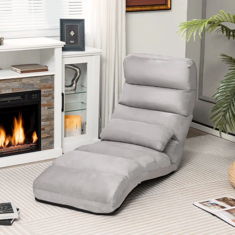 Folding Lazy Sofa Chair Stylish Sofa Couch Beds Lounge Chair W/Pillow by DirectDeals