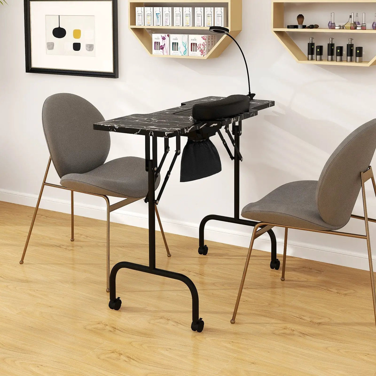 Folding Manicure Nail Table with Electric Dust Collector by DirectDeals