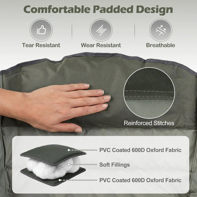 Folding Oversized Camping Chair with Side Pockets and Cup Holder by DirectDeals