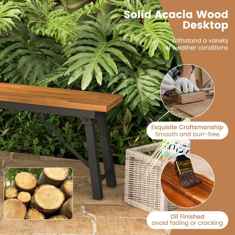 Folding Picnic Bench Set Rectangular Acacia Wood Dining Camping BBQ Benches by DirectDeals