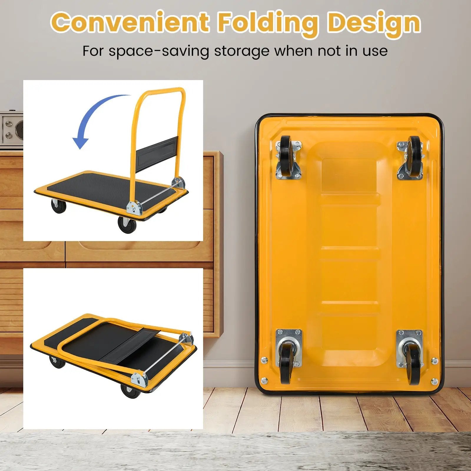 660 Pounds Folding Platform Cart Dolly Hand Truck by DirectDeals